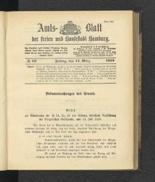 No.59, Freitag, den 14. März 1919