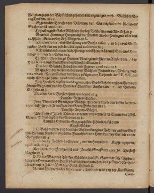 Teutsche Historische/ Geographische/ Philosophische und Kunst-Bücher.