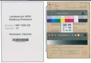 Entnazifizierung Heinrich Hommann , geb. 17.12.1897 (Konstrukteur)