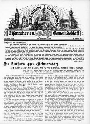 Eisenacher evangelisches Gemeindeblatt : November 1933