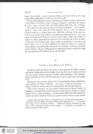 VI. Lettere a Jean Hotmann de Villiers
