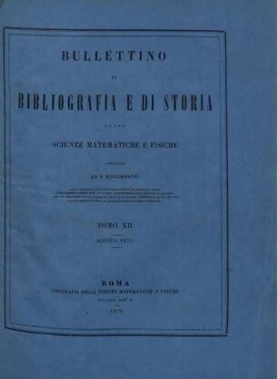 Tomo XII. Agosto 1879.