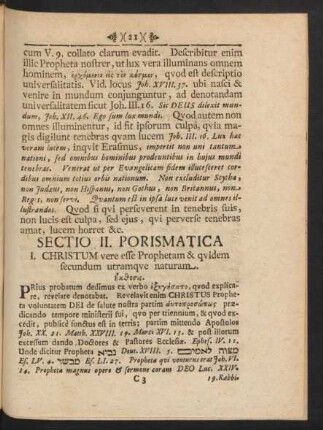 Sectio II. Porismatica.