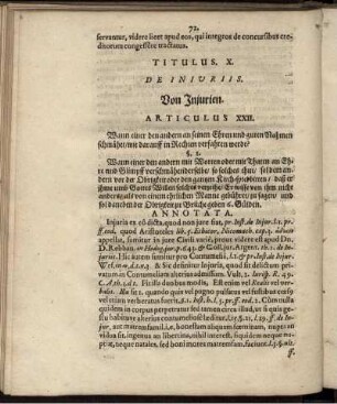 Titulus X. De Iniuriis. Von Injurien