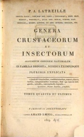 Genera crustaceorum et insectorum secundum ordinem naturalem in familias disposita, iconibus exemplisque plurimis explicata, 4