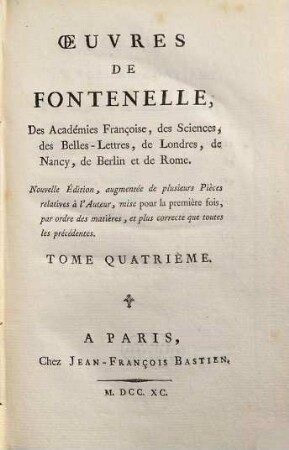 Oeuvres De Fontenelle, 4