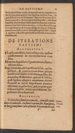 De Iteratione Baptismi.
