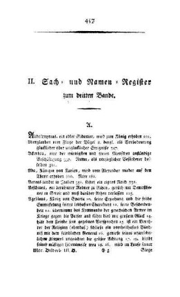 II. Sach- und Namen-Register zum dritten Bande