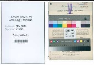 Entnazifizierung Wilhelm Dorn , geb. 06.12.1902 (Monteur)