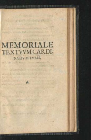 Memoriale Textuum Cardinalium Iuris.