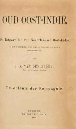 [Deel 1]: De erfenis der Kompagnie