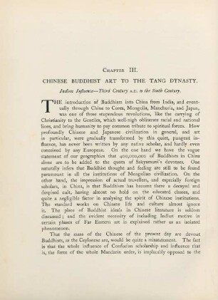 Chapter III. Chinese Buddhist art to the Tang Dynasty