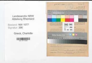 Entnazifizierung Charlotte Grieck , geb. 30.04.1909 (Kuechenhilfe)