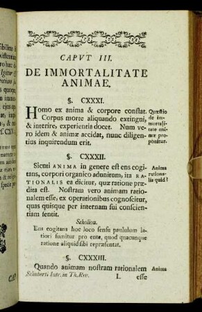 Caput III. De immortalitate animae.