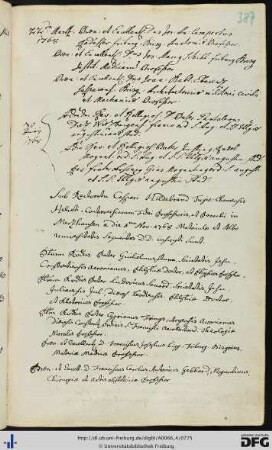 [fol. 387] Rektorat Caspar Hildebrand 1768/69