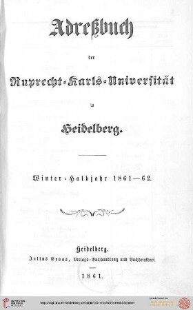 Wintersemester 1861/1862