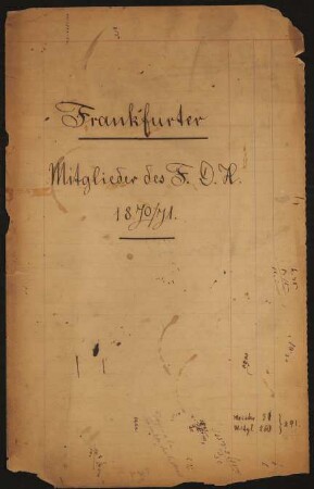 Frankfurter Mitglieder des Freien Deutschen Hochstifts 1870/71