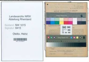 Entnazifizierung Heinz Oleiko , geb. 08.12.1907 (Handelsvertreter)