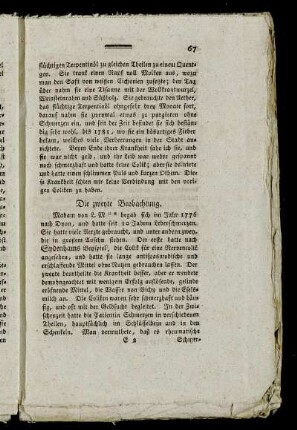 Die zweyte Beobachtung.