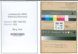 Entnazifizierung Kurt Berg , geb. 17.04.1901 (Musiklehrer)