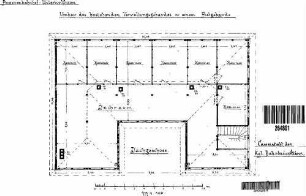 Stuttgart-Untertürkheim Pbf: Empfangsgebäude Verwaltungsgeb.Postgeb. Grundriß Dachgeschoß