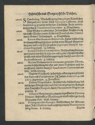 Historische und Geographische Bücher.