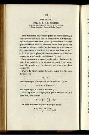 Premier prix.