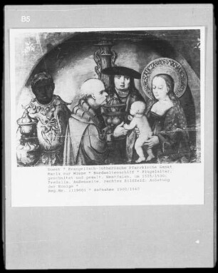 Marienaltar — Verkündigung, Geburt und Anbetung der Könige — Anbetung de Könige