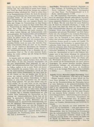 298-299 [Rezension] Augustin, Günther, Nietzsches religiöse Entwicklung
