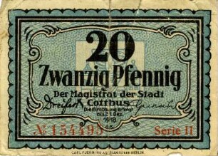 Cottbus, Stadt: 20 Pfennig