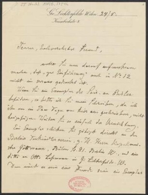 Brief an B. Schott's Söhne : 24.05.1910