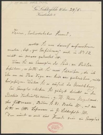 Brief an B. Schott's Söhne : 24.05.1910