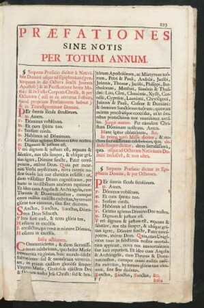 Praefationes Sine Notis Per Totum Annum