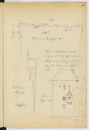 Rathaus, Esslingen: Ansicht, Detail (aus: Skizzen- und Fotoalbum 15)