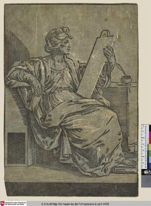 Autre Sibylle [Eine Sibylle im Profil nach rechts gewendet mit einer Schrifttafel]