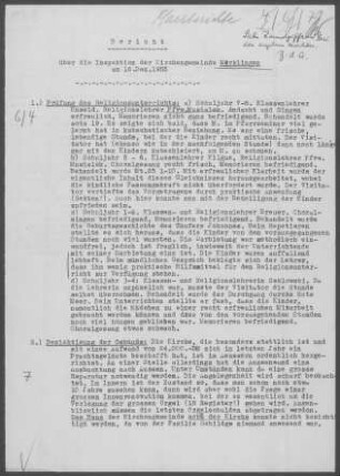 Merklingen (Alb): Inspektionsbericht 1955