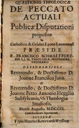 Quaestiones theologicae de peccato actuali