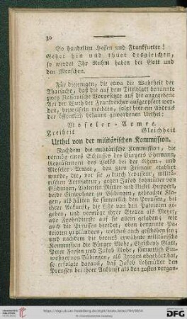 Urthel von der militärischen Kommission