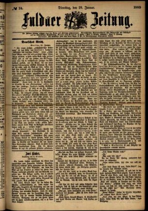 Ausgabe vom Dienstag, den 29. Januar 1889.