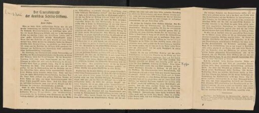 Hans Kyser: Der Generalsekretär der deutschen Schiller-Stiftung [Vossische Zeitung ]
