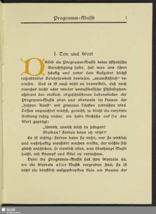 I. Ton und Wort