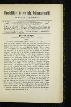 Friedrich Nietzsche : (Schluß)
