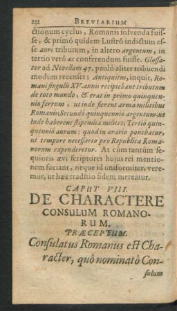 Caput VIII. De Charactere Consulum Romanorum.