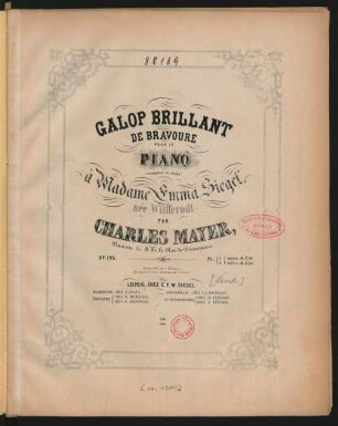 Galop brillant de bravoure pour le piano op. 195