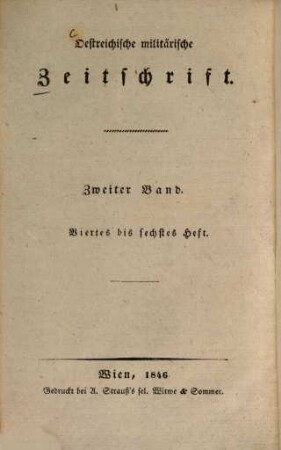 Oestreichische militärische Zeitschrift. 1846, 4/6