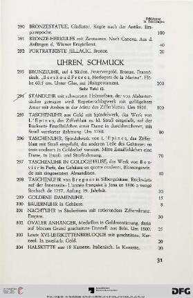 Uhren, Schmuck (Nr. 293-304)