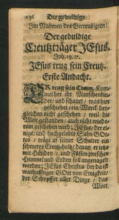 Der geduldige Creutzträger Jesus.