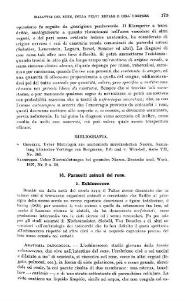 14. Parassiti animali del rene. - 17. Malattie dei vasi renali.