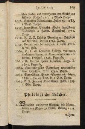 669-730, Philologische Bücher.