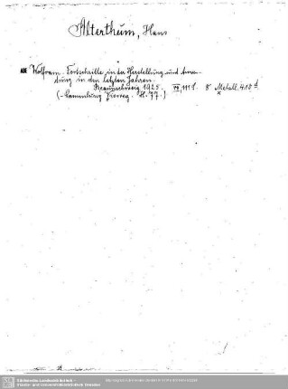 Alterthum, Hans